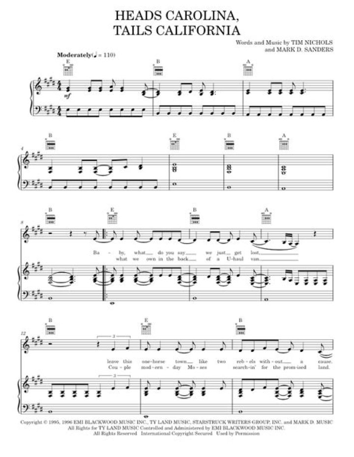 Discover The Enchanting Lyrics: Heads Carolina, Tails California